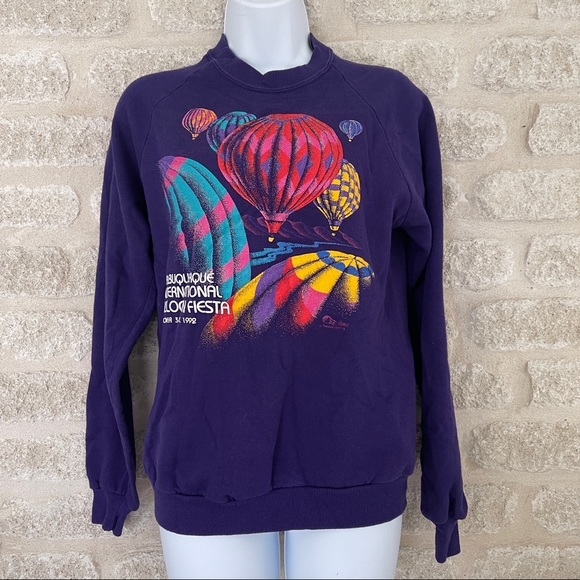 Albuquerque Hot Air Balloon Fiesta sweatshirt 90s 1992 vintage M - Picture 1 of 5